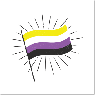 Retro Nonbinary Pride Flag Posters and Art